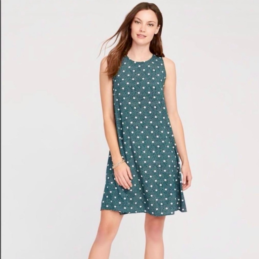 Medium Hunter Green & White Dotted Swing Dress